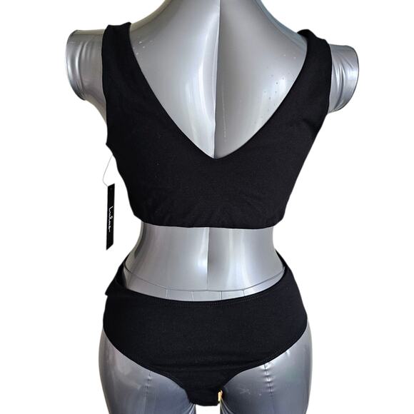 NWT Lulus Black Cutout Backless Bodysuit- Size S, Made in USA New with tags - Picture 3 of 7